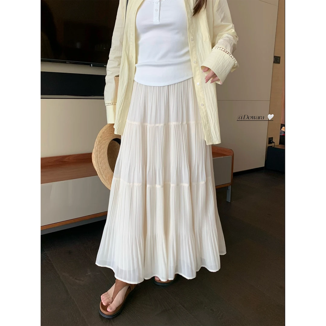 现货9071D大婉酱微胖定制【仙女裙】松紧腰蛋糕裙中长款显瘦A字裙子