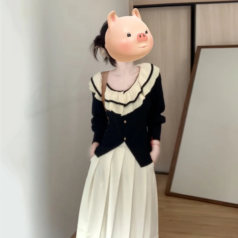5315法式绝美小香风连衣裙子女2025新款早春小个子温柔长裙套装
