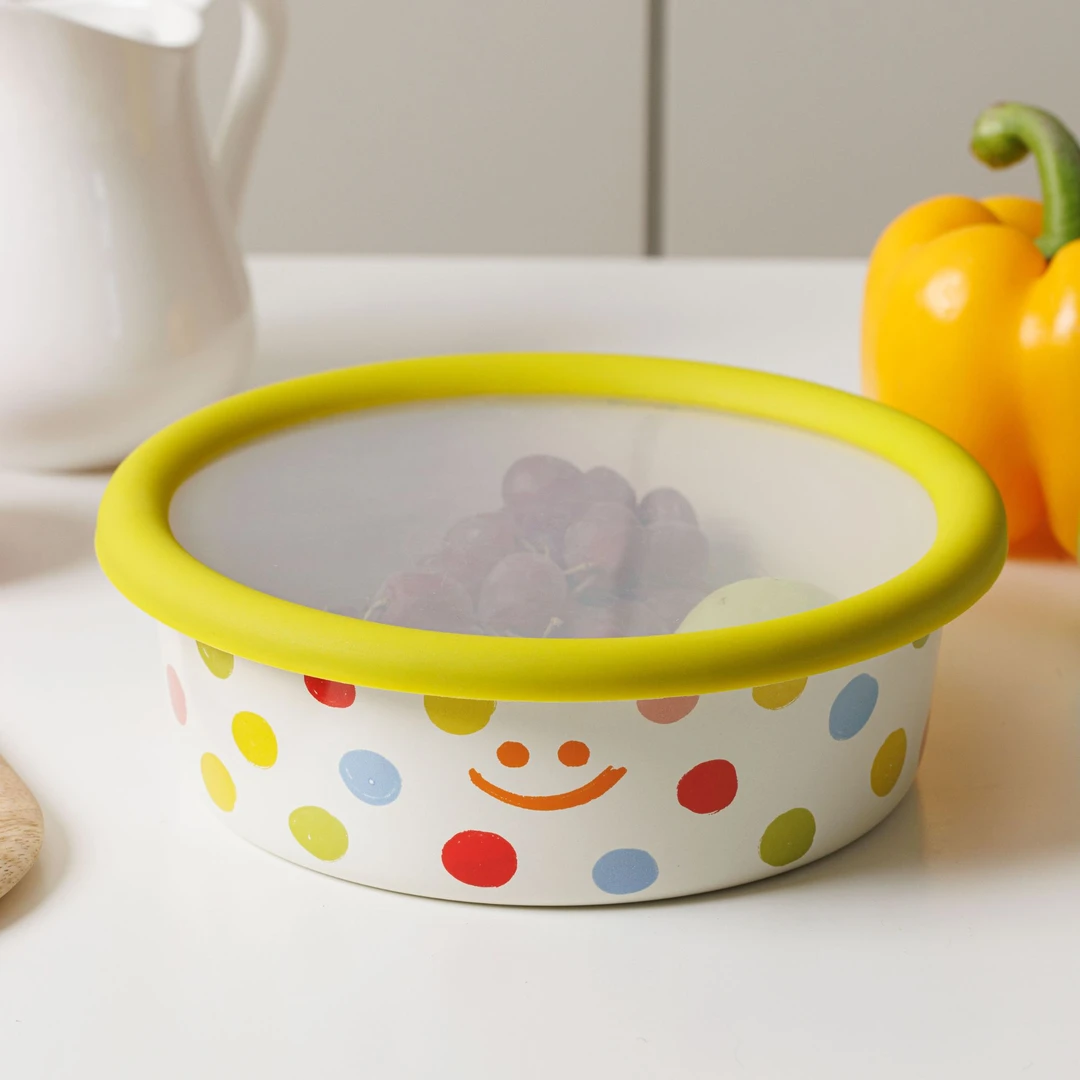 【设计师款】口径18CM 高度6CM波点笑脸 加厚款 圆形芝士盘