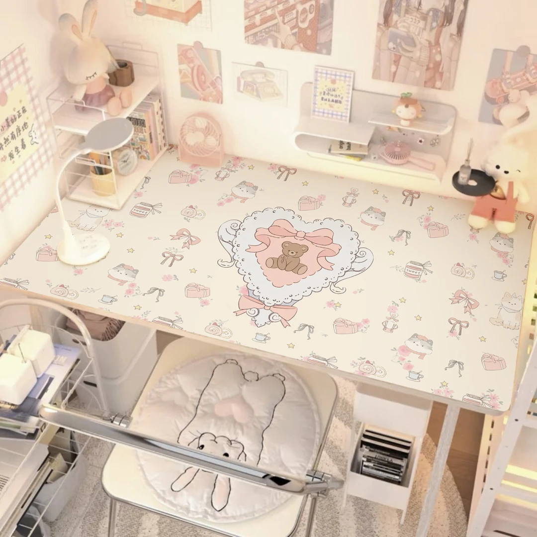 猫咪动漫书桌垫环保学生写字台桌面皮革桌布轻奢高级感桌垫可爱