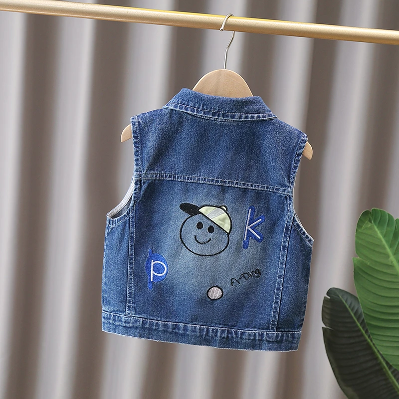 男童新款2025春秋季牛仔坎肩宝宝秋款马甲柔软男孩秋装马夹洋气潮