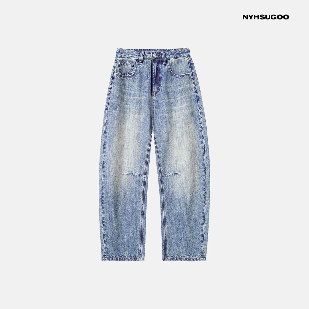 NYHSUGOO/南乙夏季微弯刀牛仔裤男士洗水工艺3692爆竹节牛仔面料