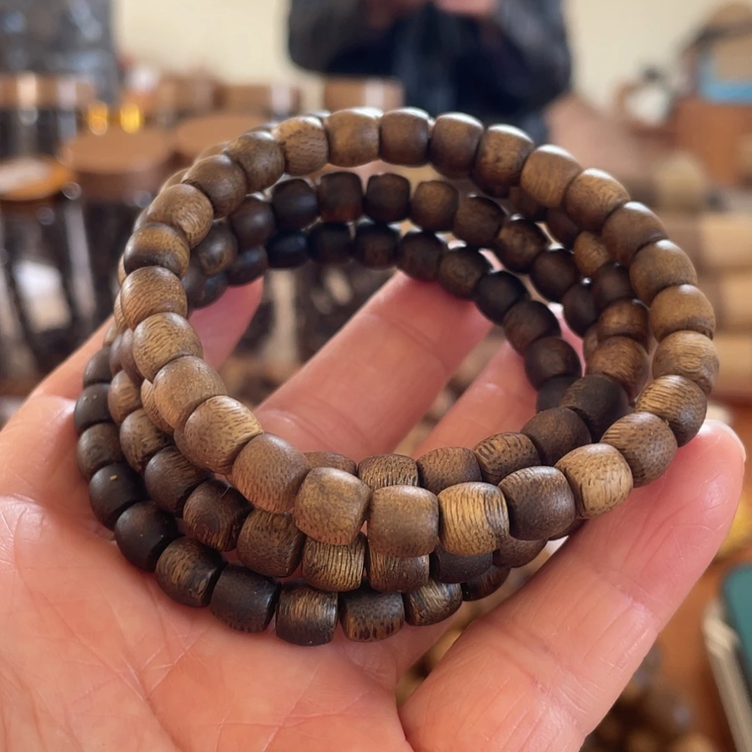 沉香手串鼓珠7mm单圈多样拍一