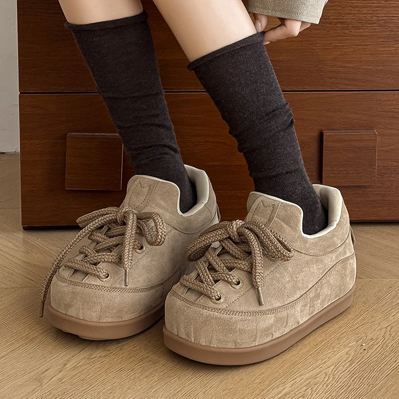 休闲运动厚底鞋耐磨胖丁面包鞋男女同款情侣鞋隐形7cm增高款板鞋