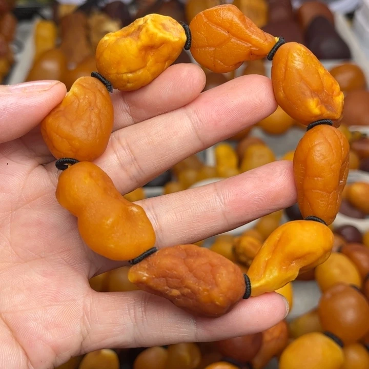 裸石琥珀未镶嵌天然蜜蜡手串