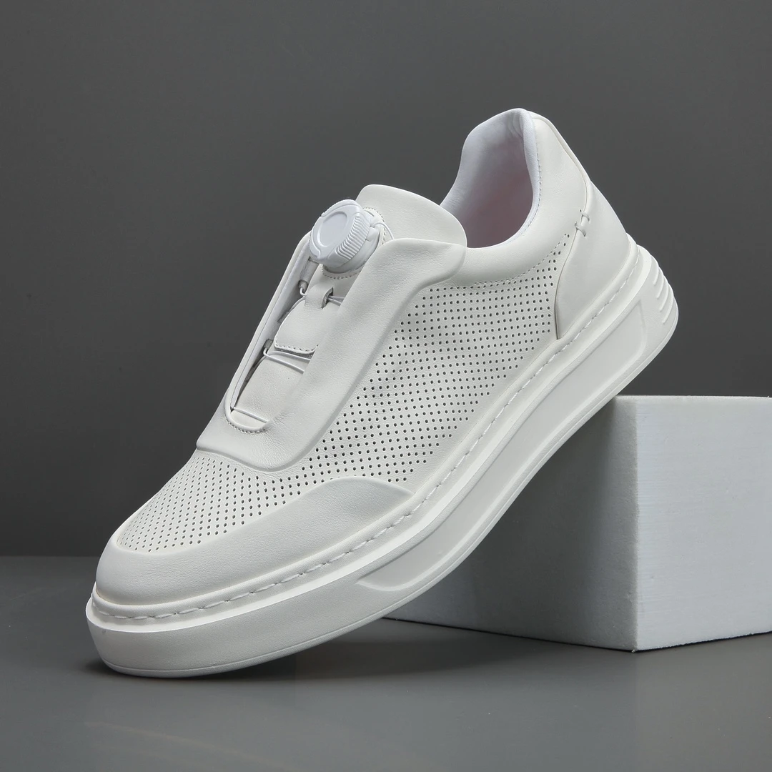 秋季款真皮厚底休闲男鞋男士老爹鞋男时尚士潮鞋百搭透气休闲鞋