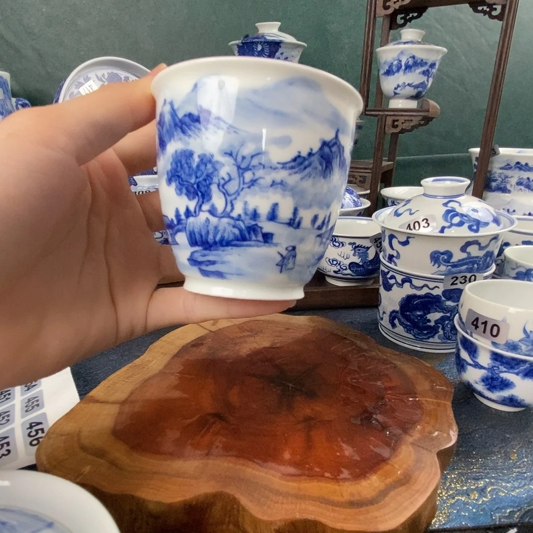 瓷片景德镇手绘青花茶器413