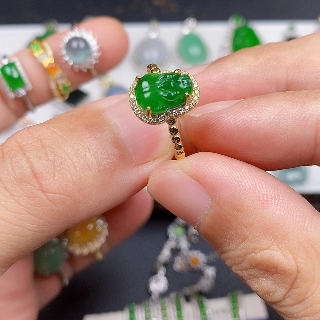 银S925镶嵌戒指翡翠L*栩戒指