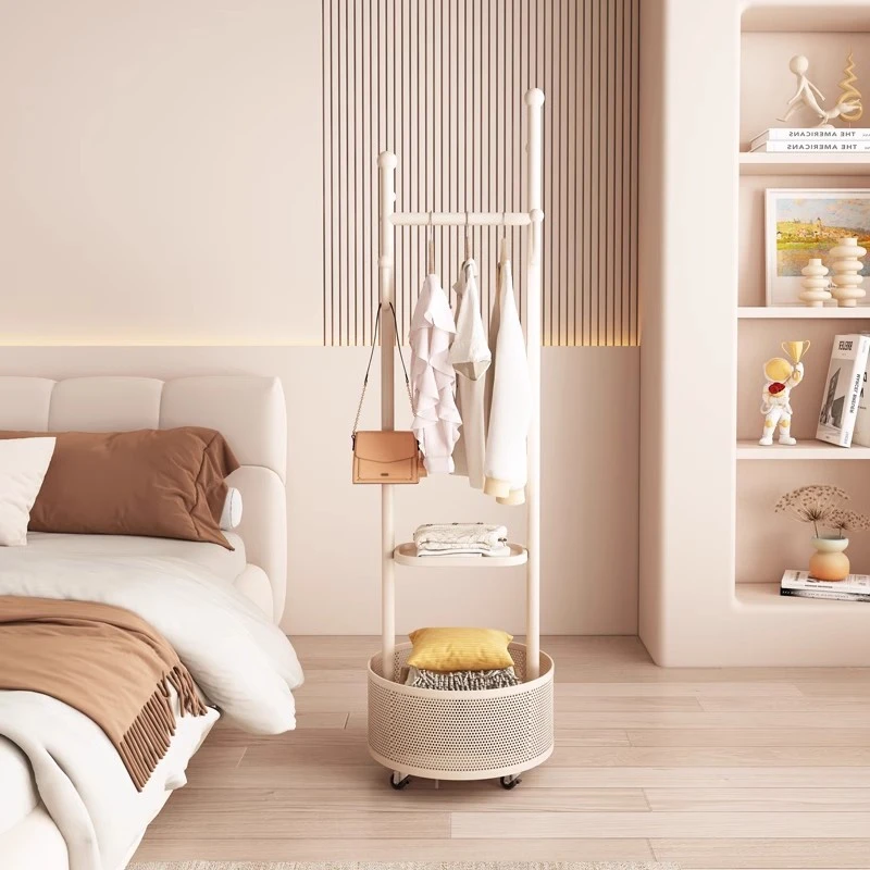 超窄挂衣架卧室落地衣帽架床边晚上放衣神器不占空间衣服置物架