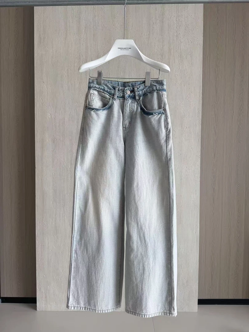 Singularity Me 韩版磨毛纽扣水洗蓝百搭牛仔裤 1S 592693