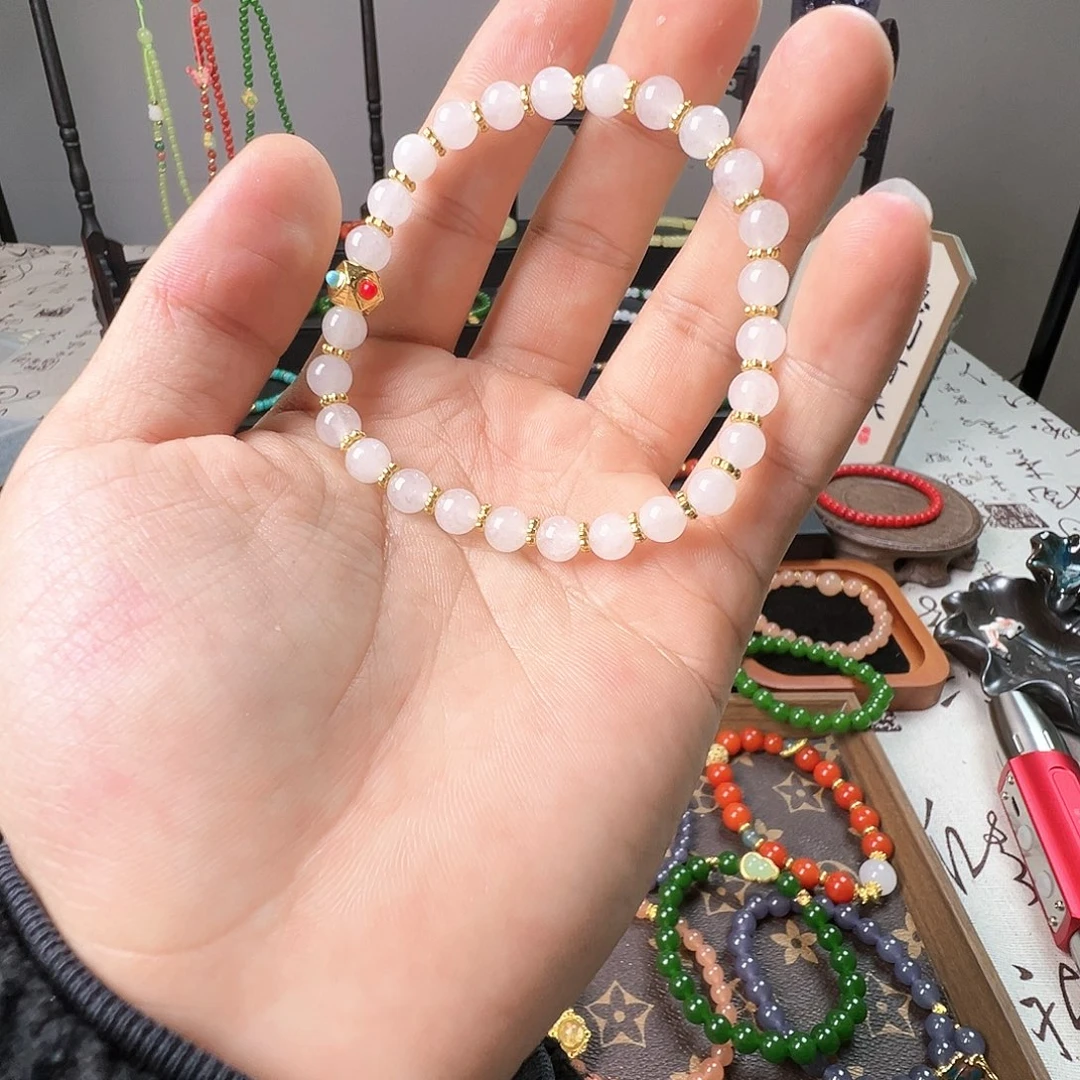 和田玉未镶嵌手链设计手串6m'm