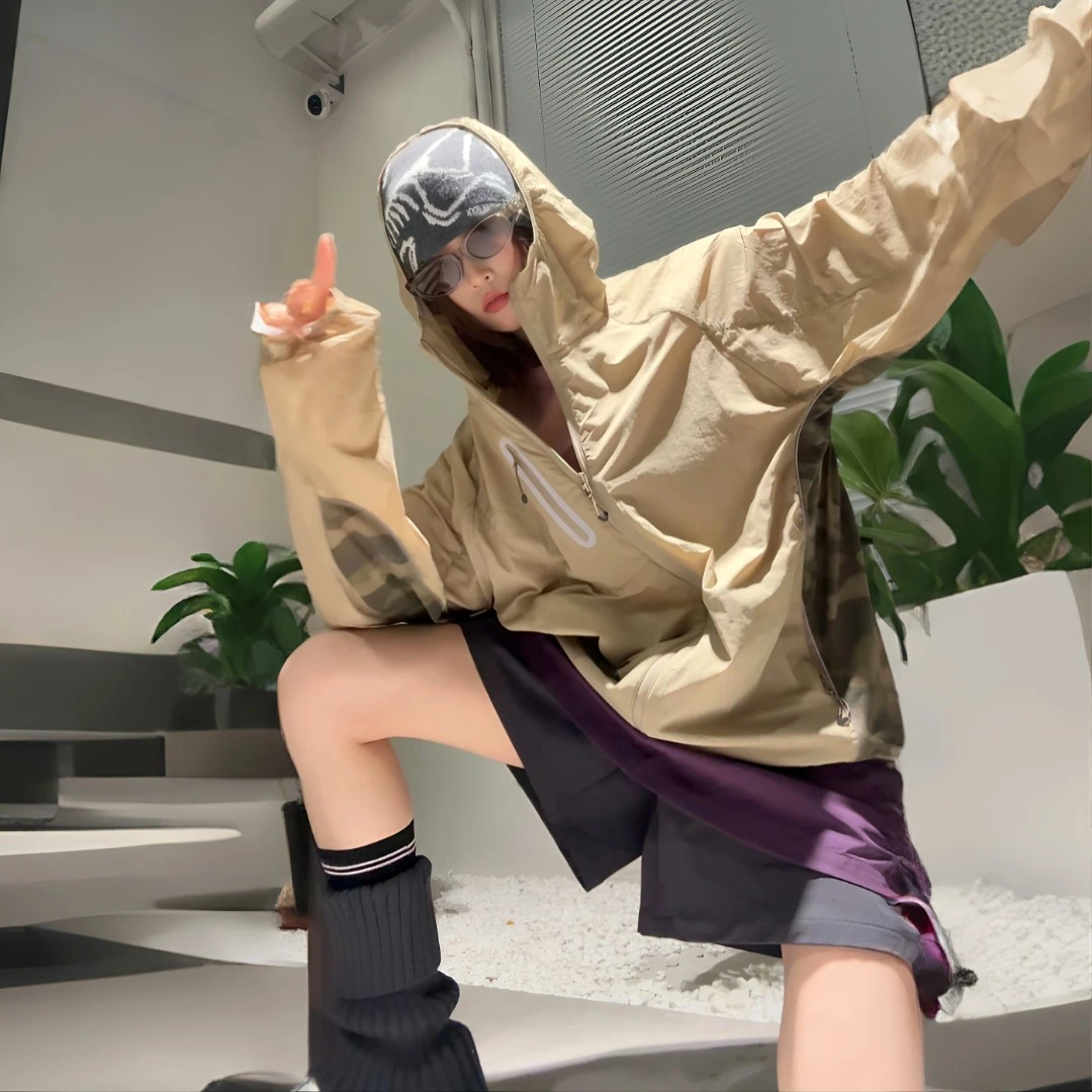 户外轻量化防晒服潮流宽松百搭山系薄款速干防晒衣迷彩外套上衣