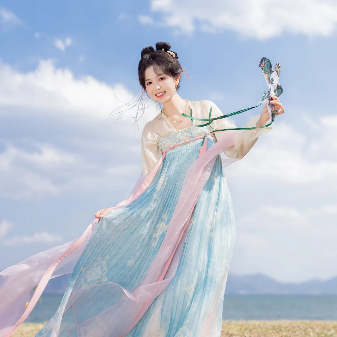 静还决 春归 正品原创唐制汉服女大袖襦刺绣齐胸襦裙仙气套装日常