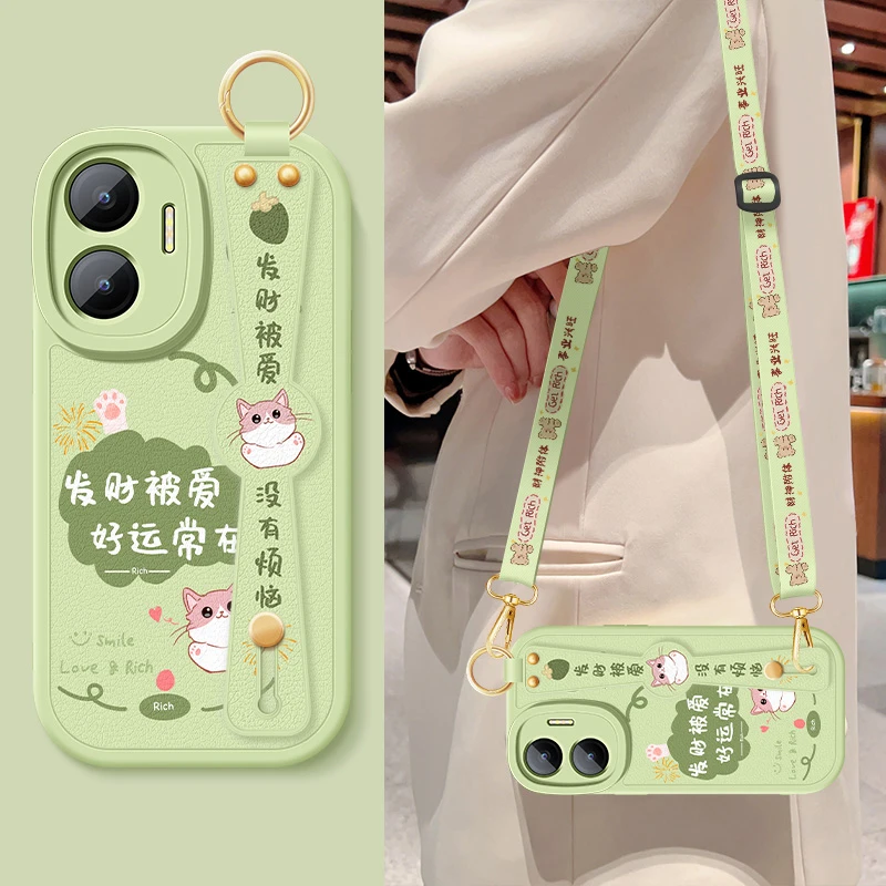 红米turbo4pro手机壳斜挎带挂绳5G全包防摔保护套女外壳发财被爱