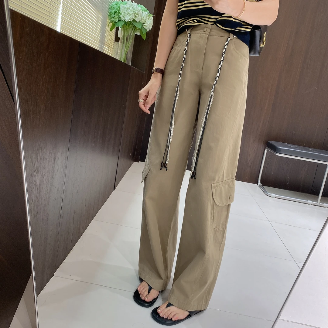 IMFLY金小金自制女装 休闲裤DYK2779早秋高腰工装直筒休闲裤子