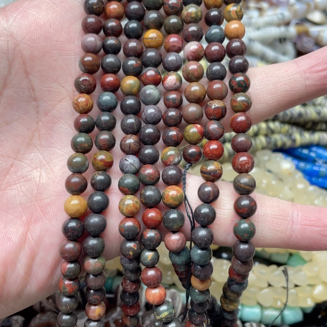 玛瑙/玉髓合金珠宝半成品一条6mm毕加索