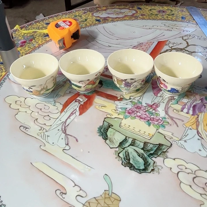 摆件景德镇高温陶瓷一套童子杯