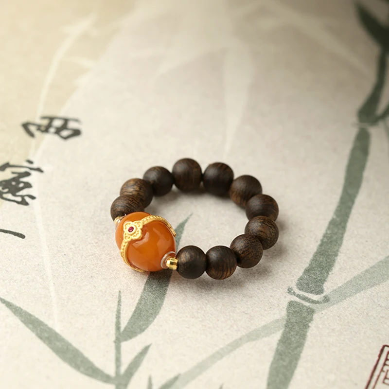 沉香【海博专属】沉水越南芽庄白棋楠04mm戒指