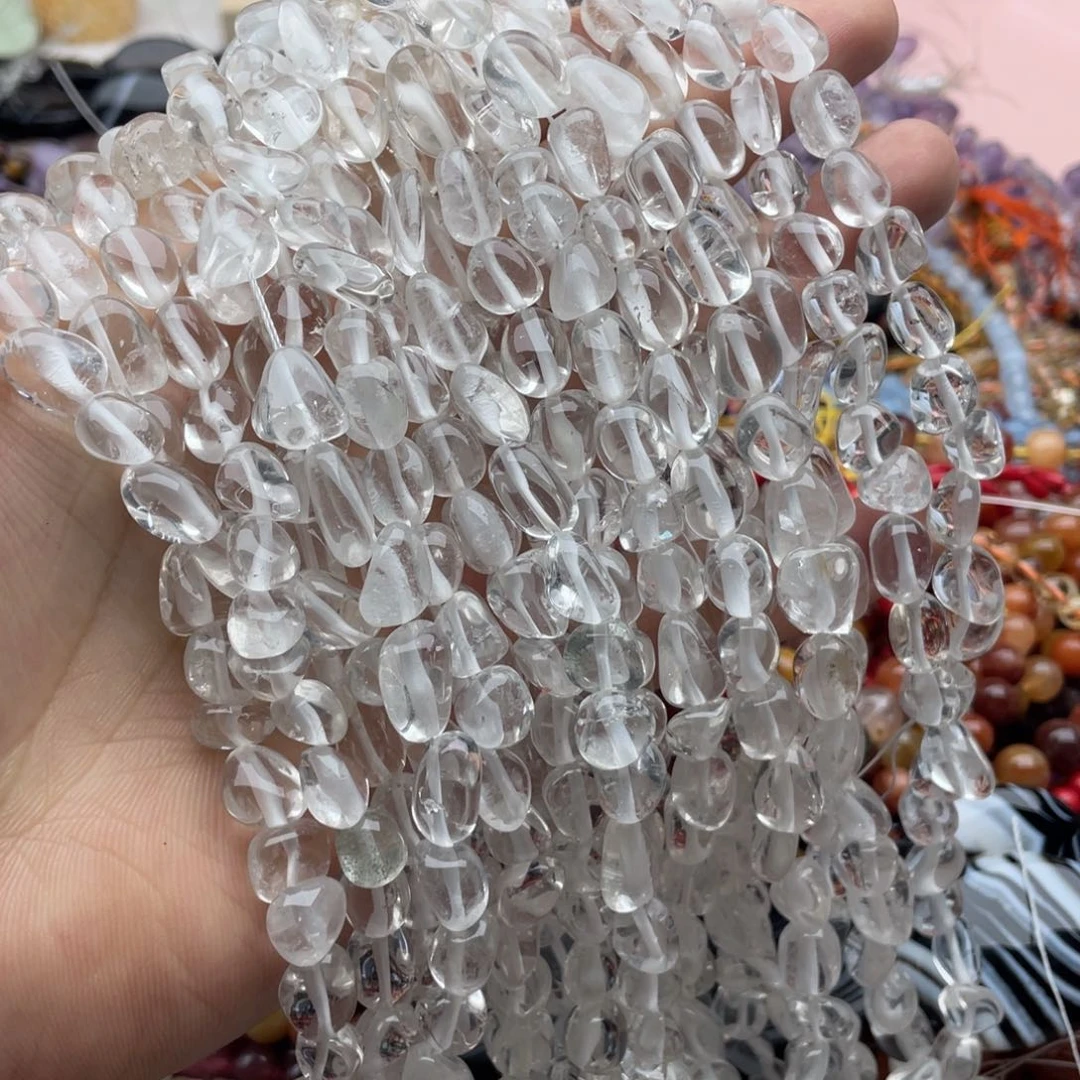 玛瑙/玉髓珠宝半成品未镶嵌一条装白水异形珠卡8mm左右