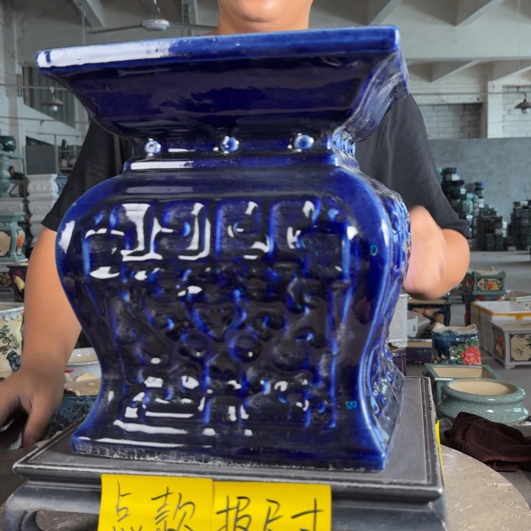 。一风堂石湾花盆 修补痕迹 打磨痕迹 面宽25高29