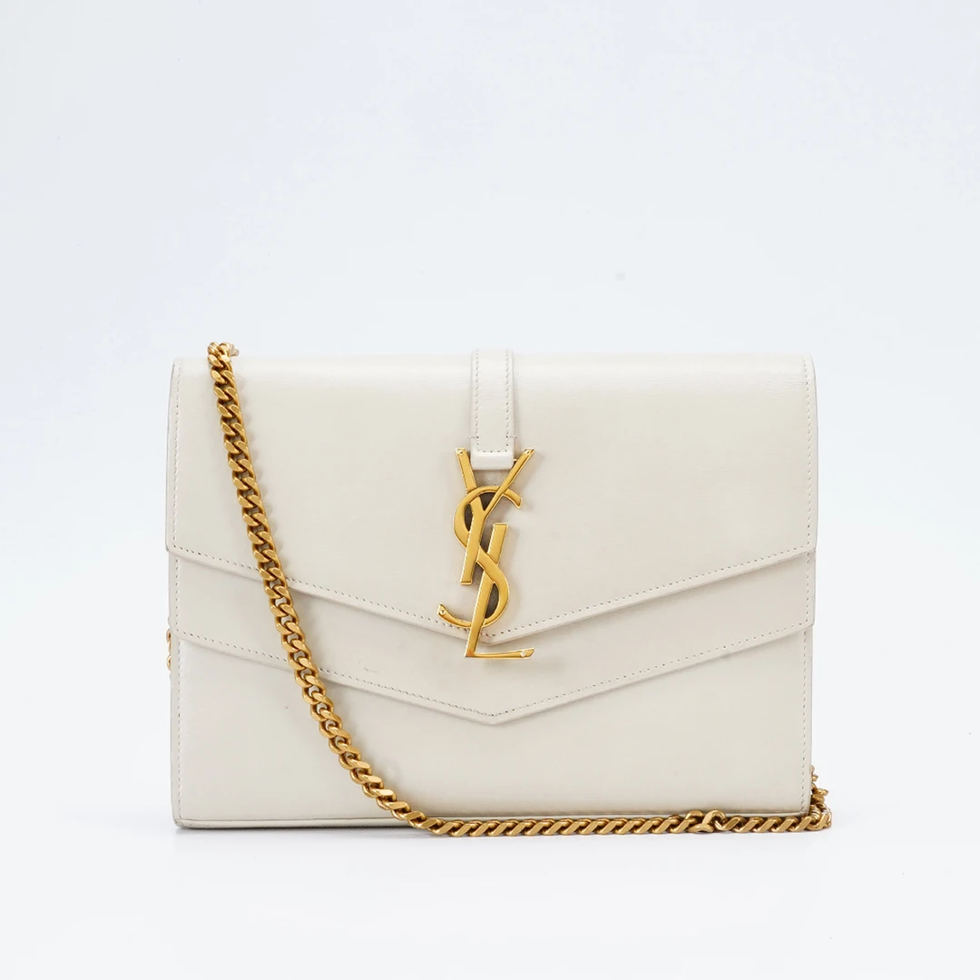 95新 YSL/圣罗兰 【白菜】sulpice双层信封包小号 已/BG22016530