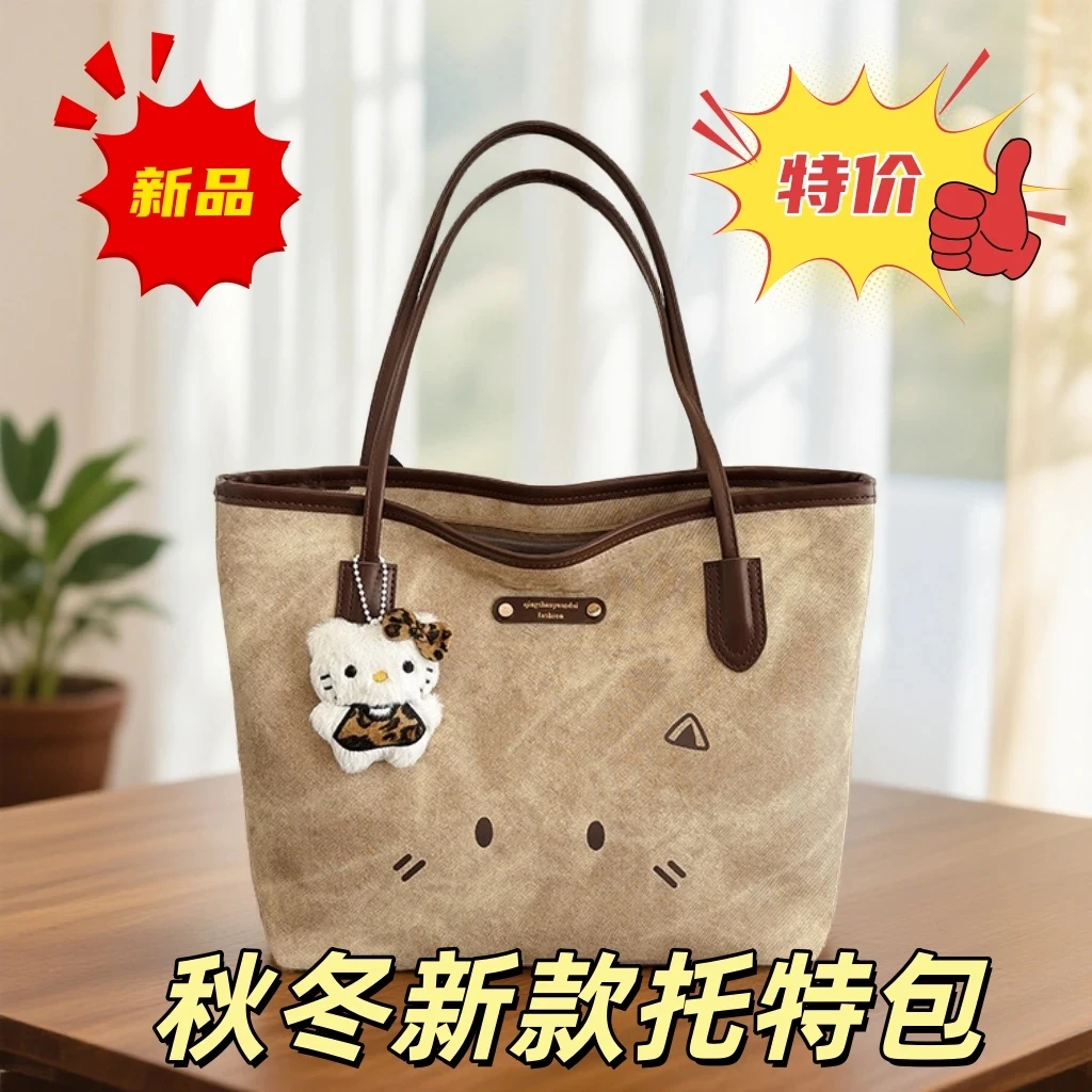 大容量通勤手提包百搭单肩包一包多背女包秋冬简约托特包复古风