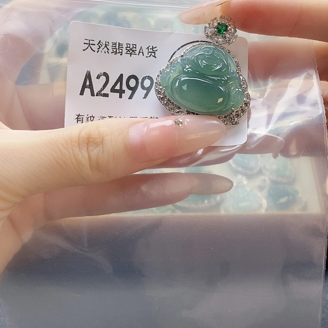 翡翠未镶嵌吊坠(赠链)