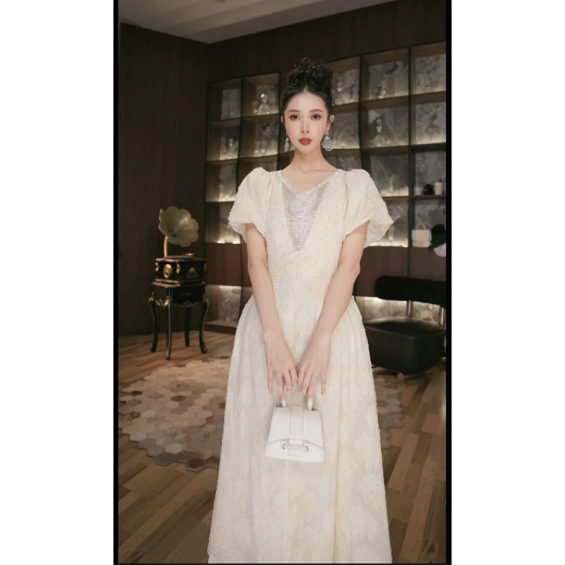 六爻定制 法式赫本风名媛显瘦优雅时尚连衣裙 45193