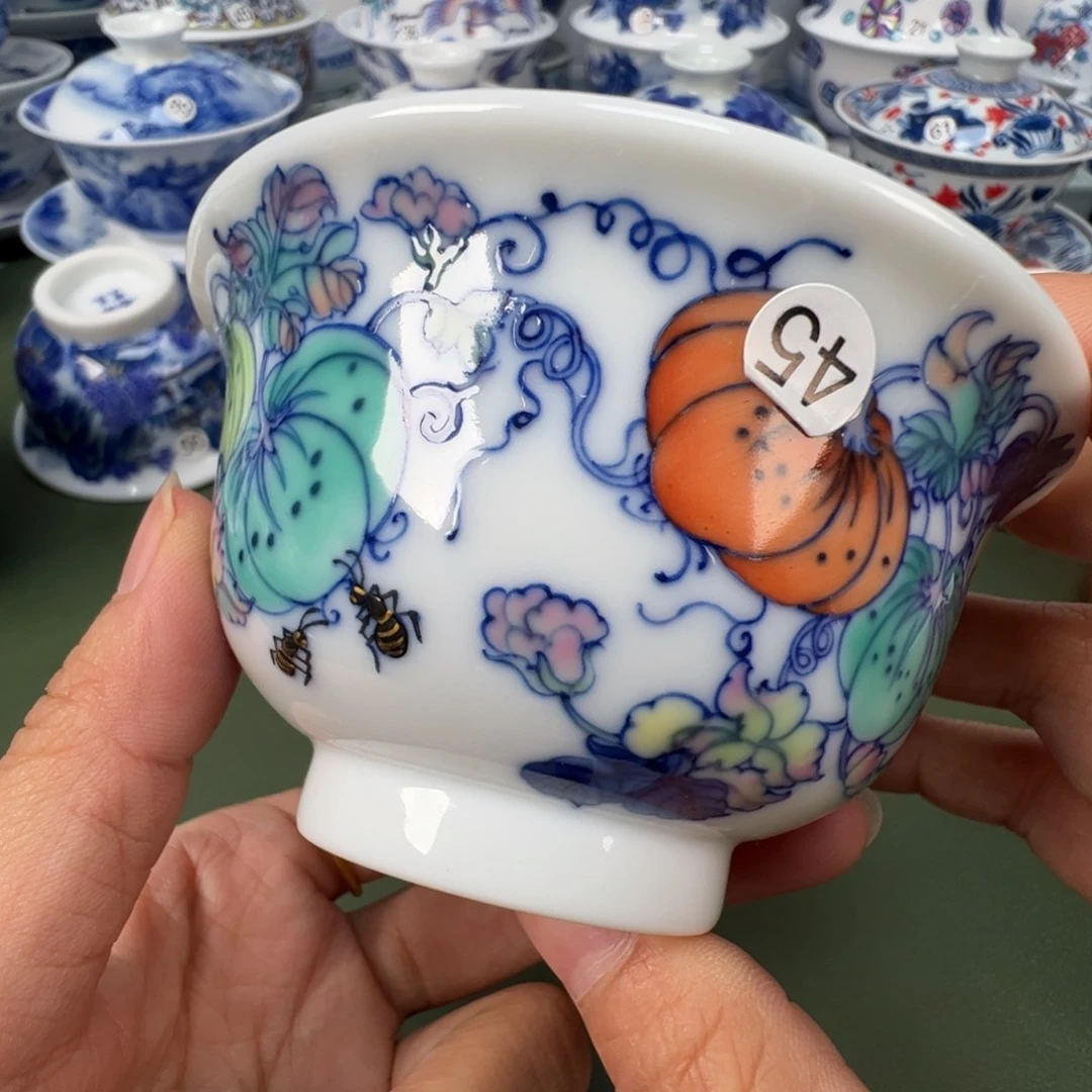 陶瓷景德镇纯手工纯手绘茶具木木45