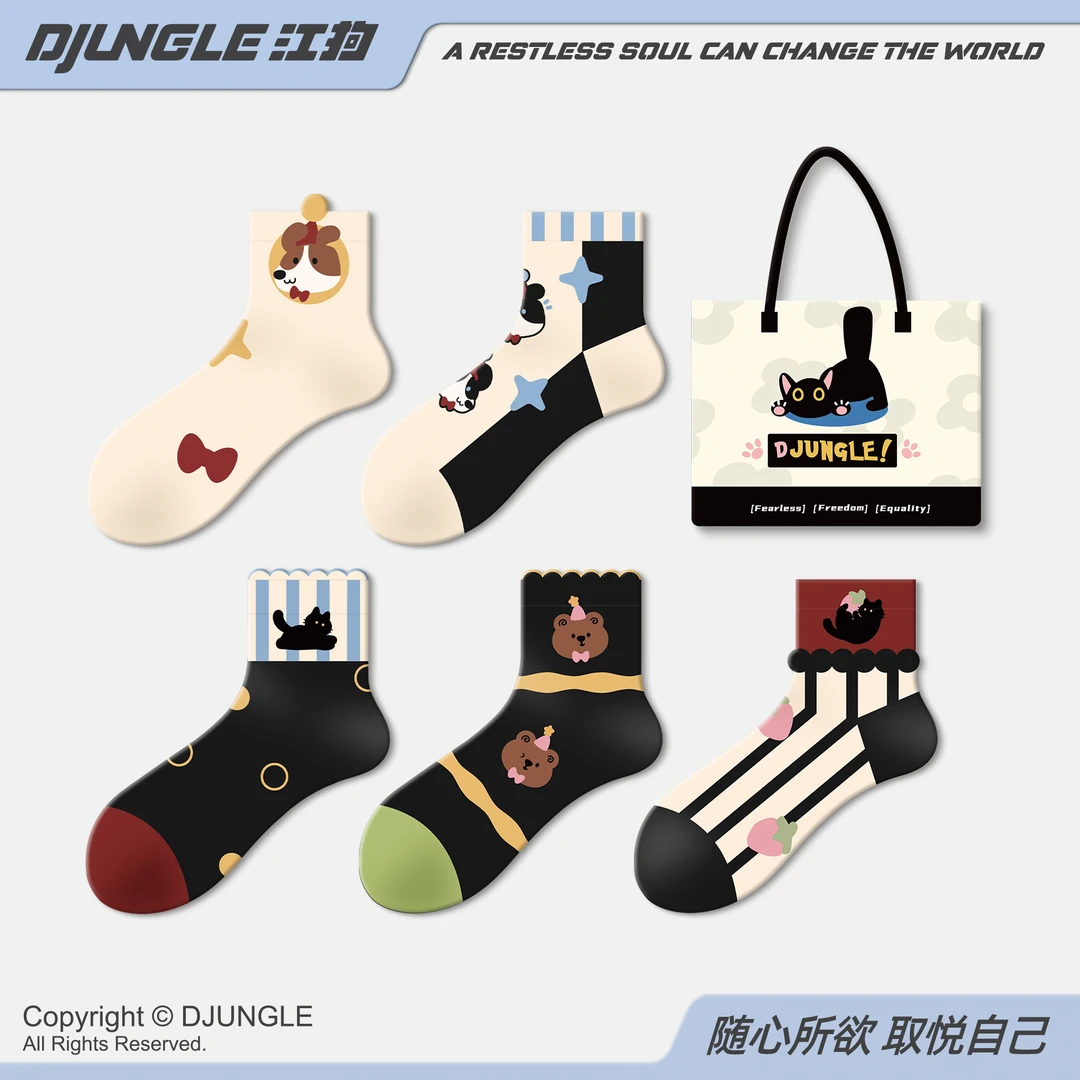 短筒袜子女ins潮2025新款夏季原创设计卡通可爱复古短袜女棉春秋