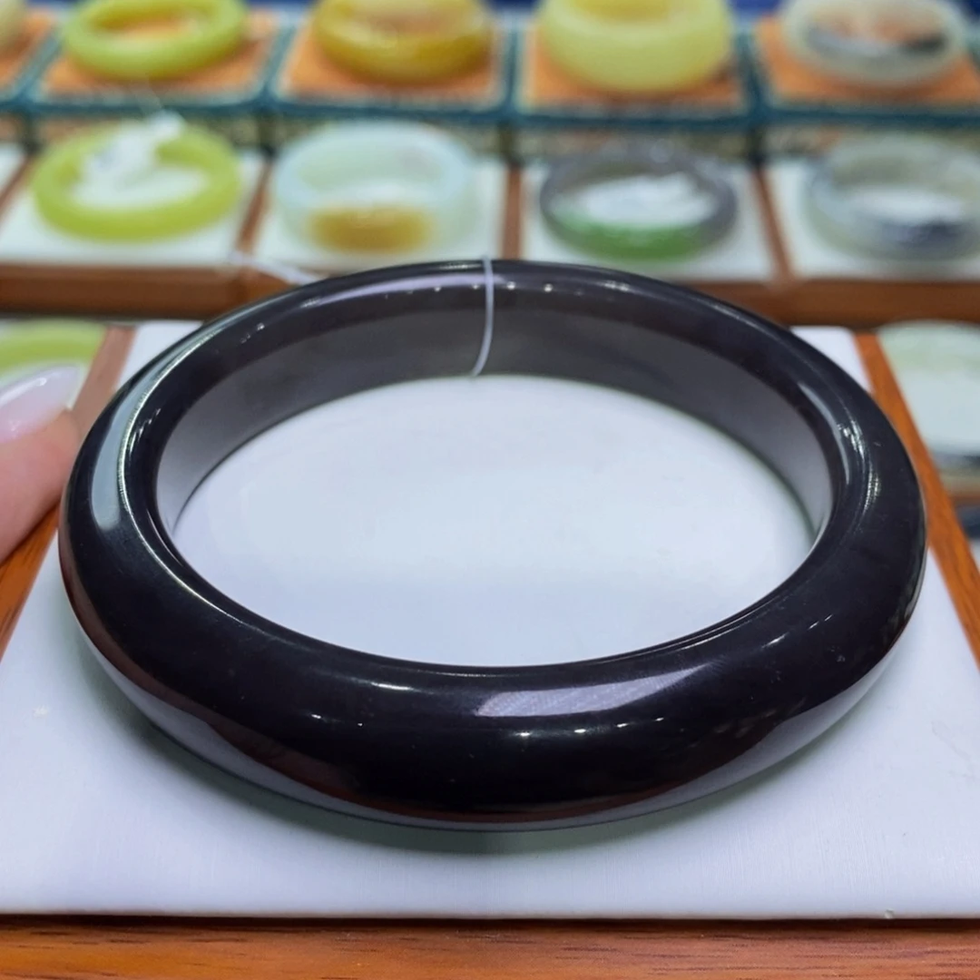 和田玉手镯未镶嵌帝王紫58 59