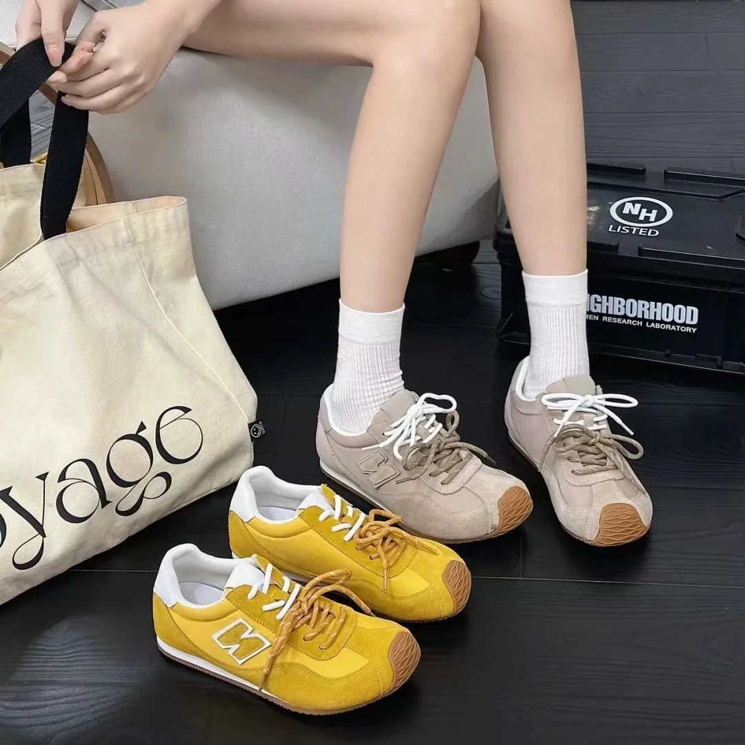 网红歪头德训鞋女2025新款平底时尚百搭休闲运动鞋OM 5670 9097-2