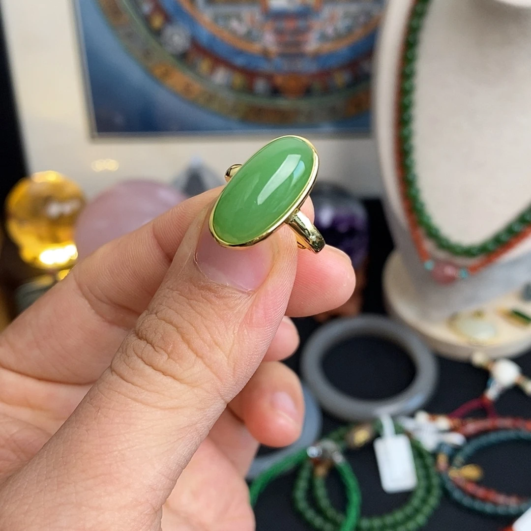 和田玉银S925镶嵌戒指弟弟GG/9