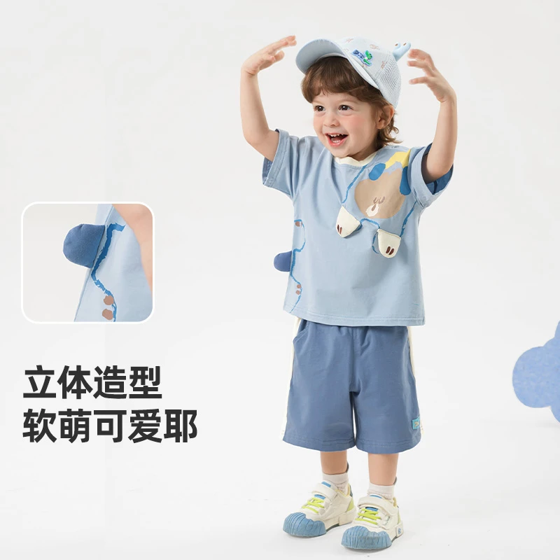 儿童套装夏装新款衣服夏季短袖洋气短裤两件套简约童装店铺Y9613