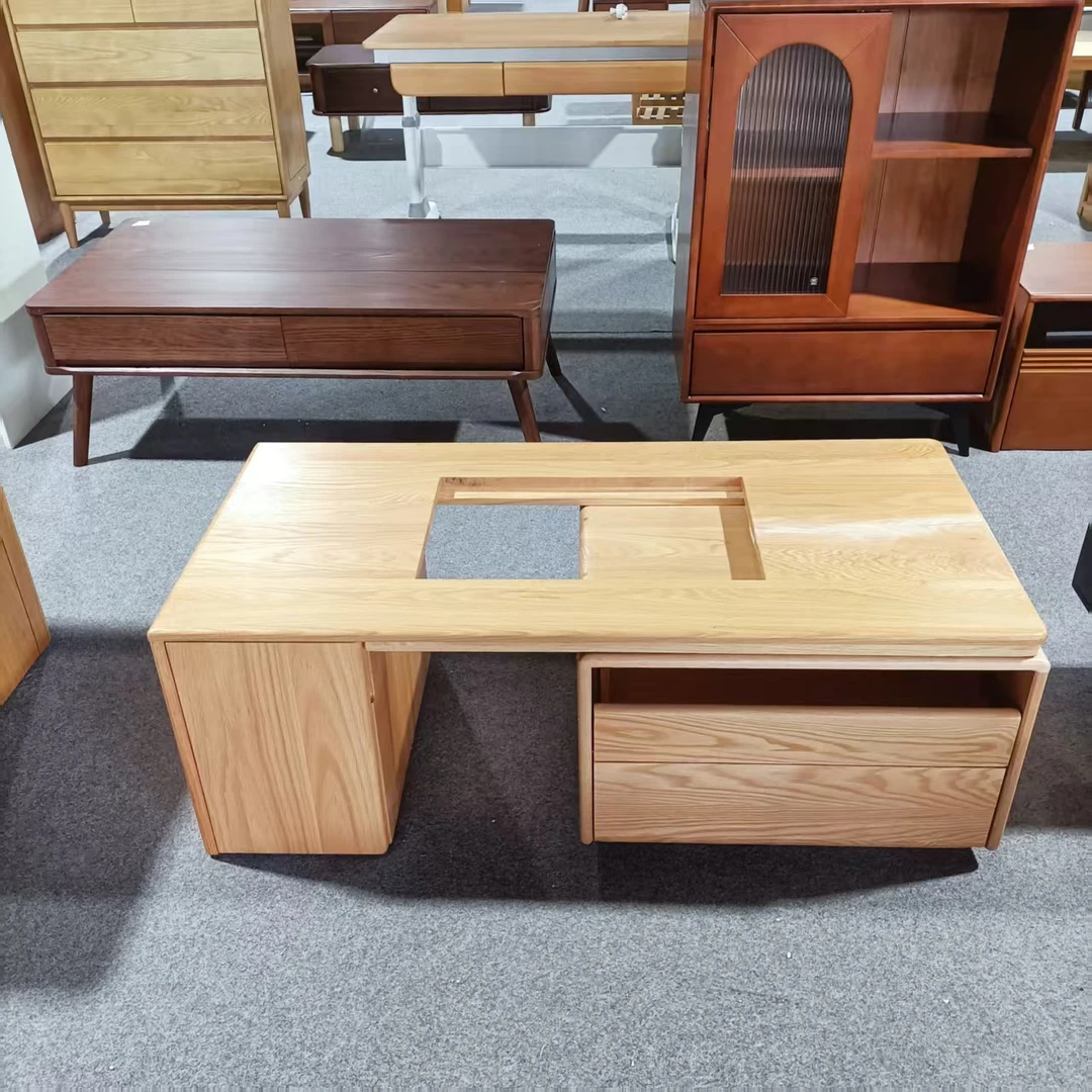 (1200-1735)*560*450mm瑕疵北美红橡木伸缩茶几原木色简约百搭