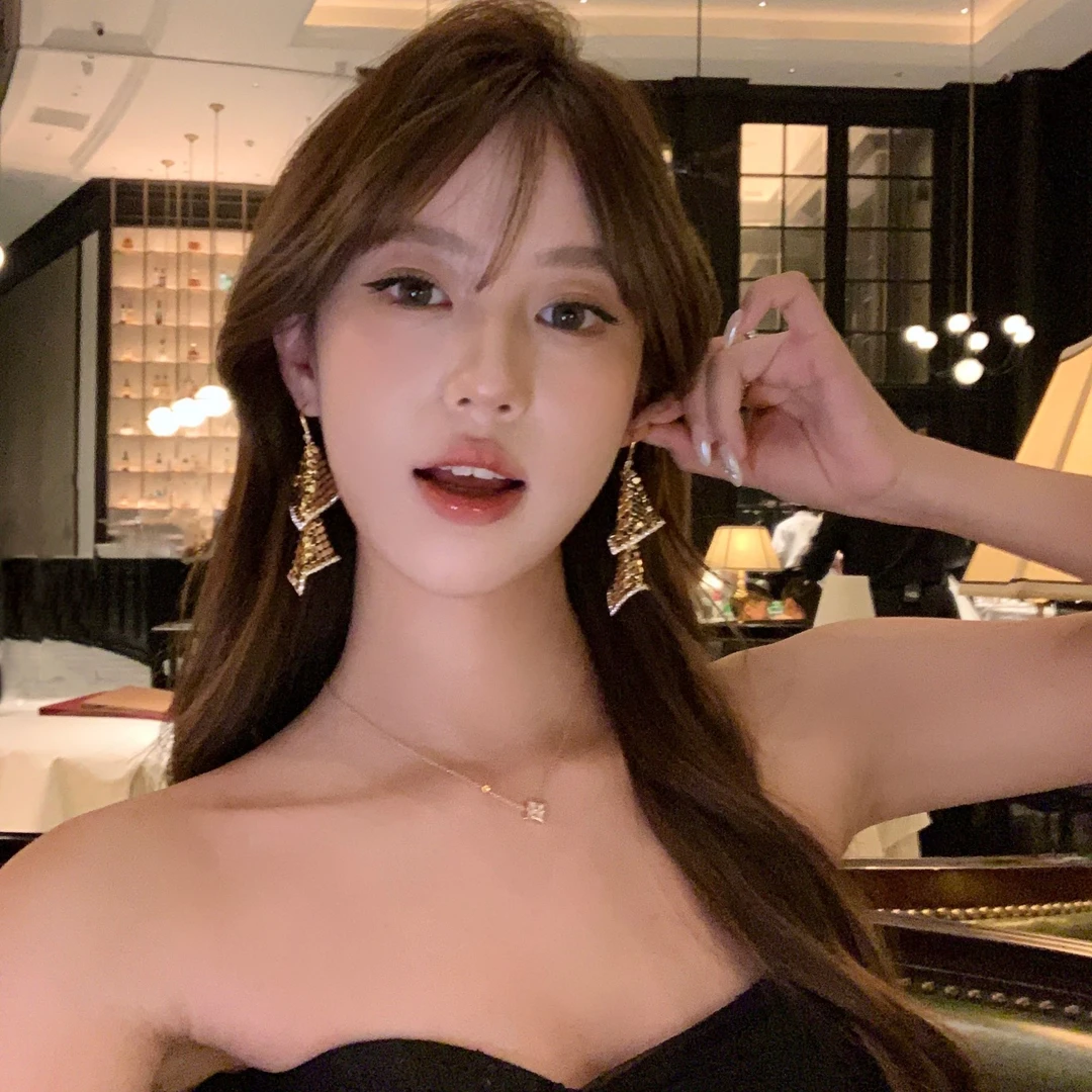 铜合金耳饰 格雷小姐 金色长款亮片流苏耳环夸张气质晚礼服耳饰女