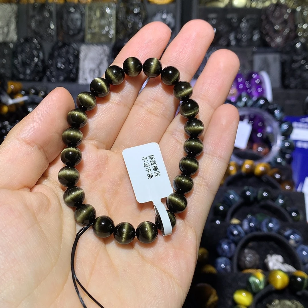 黑曜岩未镶嵌手链洺*