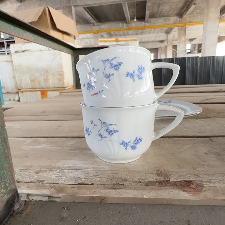 景德镇高温陶瓷银边咖啡杯 2 个