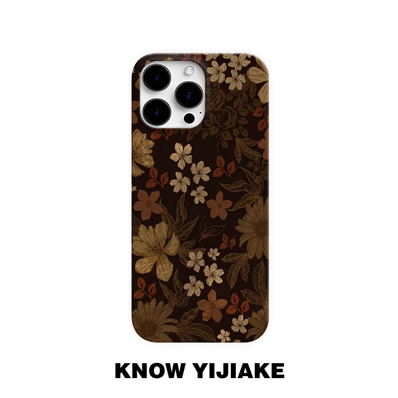 复古花卉适用苹果17pro手机壳16promax华为小米15oppo套vivo艺术