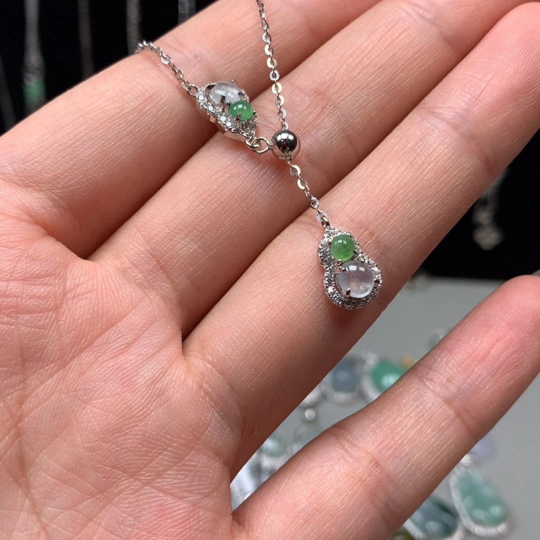 翡翠银S925镶嵌颈饰项链
