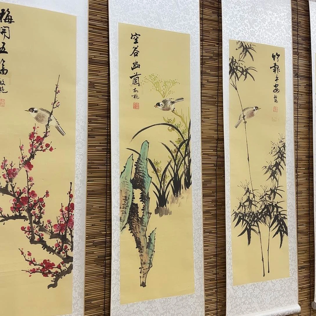 国画QB四幅一套作品！带证书！只限一单