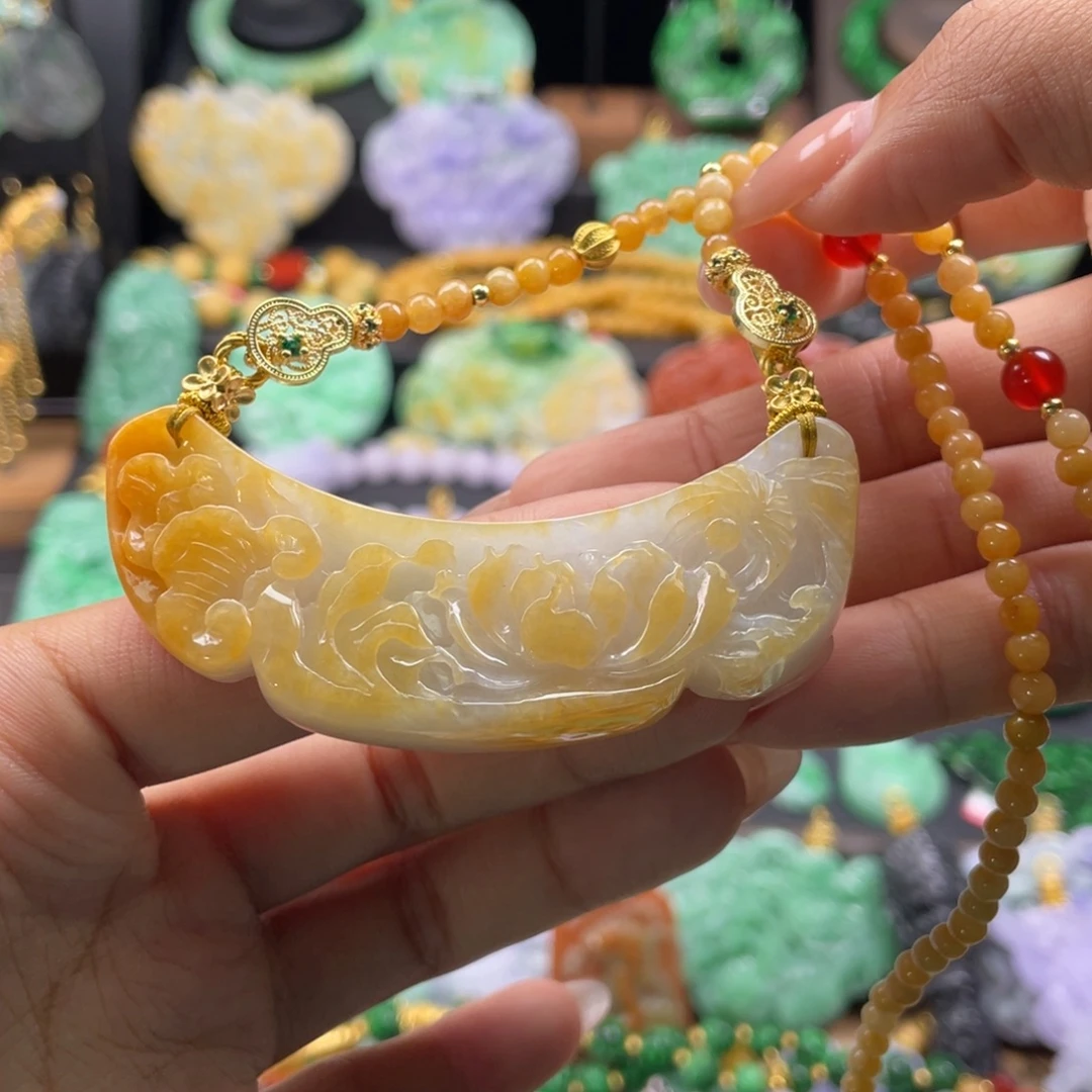 翡翠未镶嵌颈饰代编织