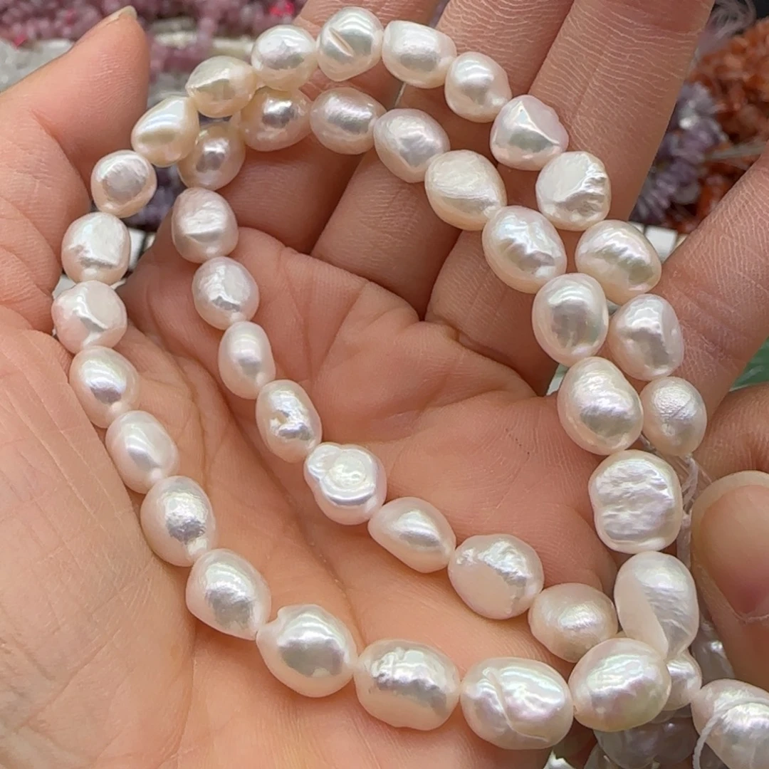 玛瑙/玉髓合金珠宝半成品珍珠两面光7-8mm一条