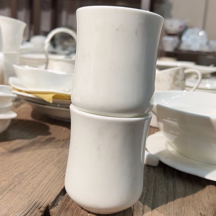 国营尾货骨瓷杯一对微瑕