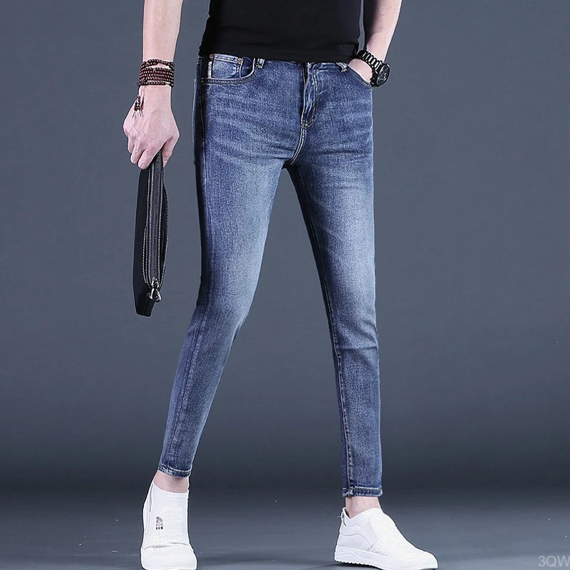 2025九分裤爆款潮流男裤子男士牛仔裤9分百搭休闲裤修身小脚