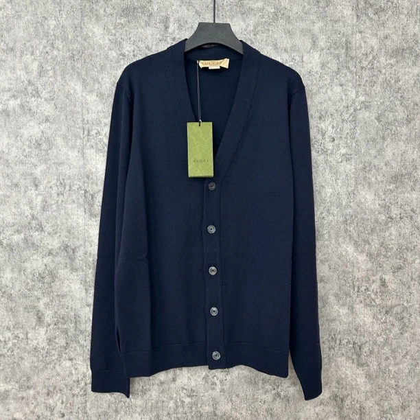 未使用 GUCCI/古驰 藏青色V领工服开衫
