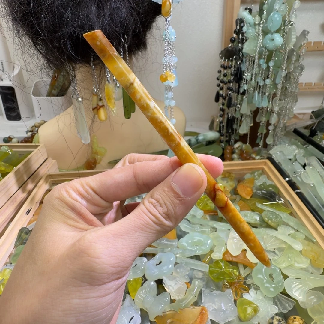 蛇纹石玉合金发饰