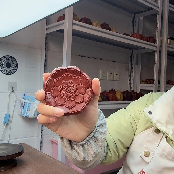 茶案朱泥可以插香的杯垫