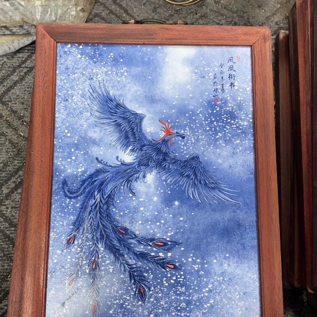 瓷片37*28*1景德镇瓷板画柴窑烧制