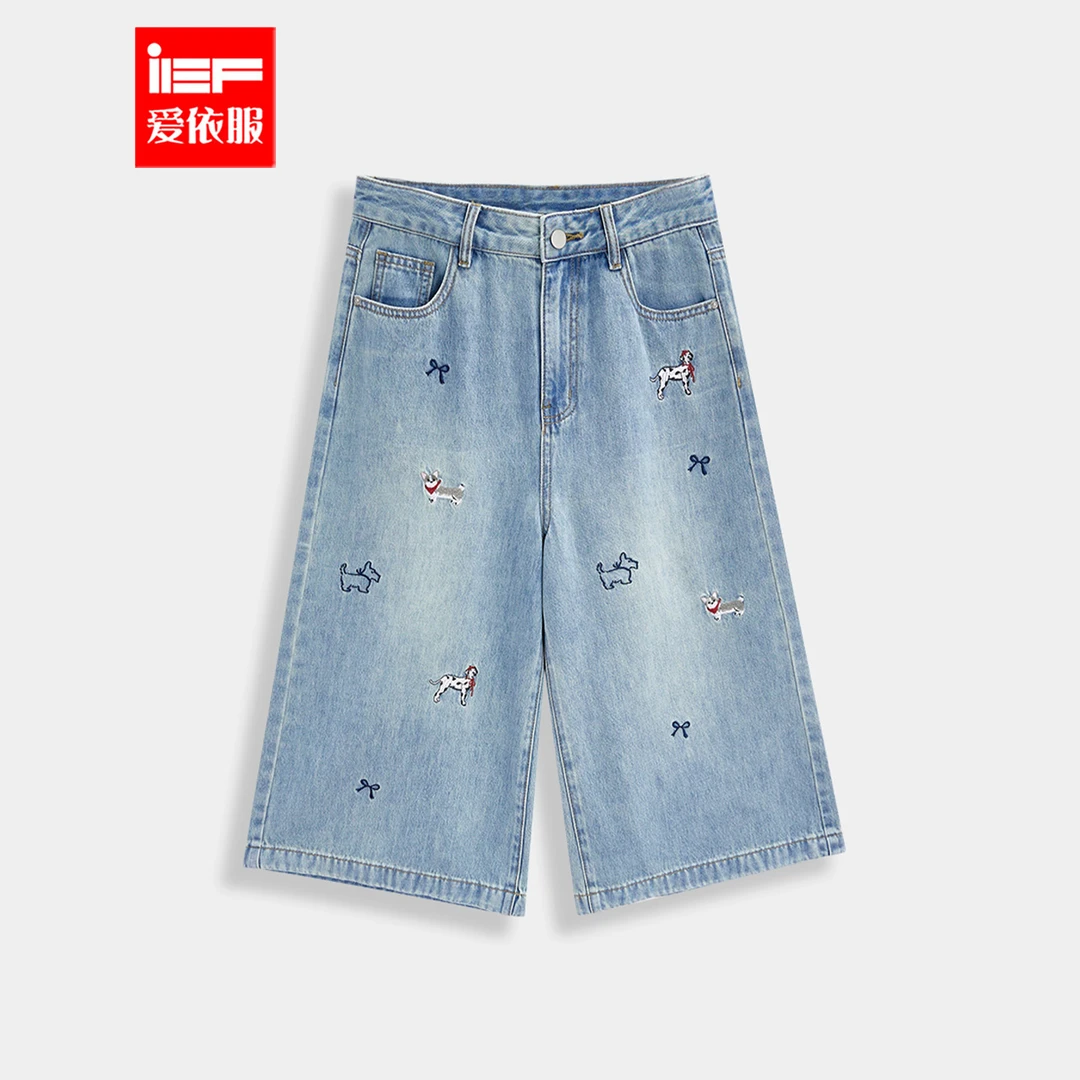 IEF/爱依服2025夏季新款韩版时设计感通勤风百搭牛仔六分裤